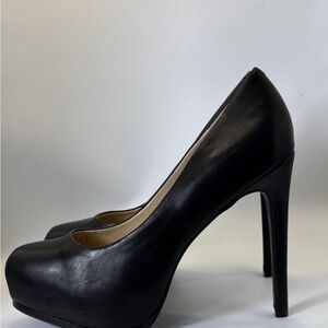 Kelsi Dagger Linzy Hidden Platform Leather Black High Heels - 8